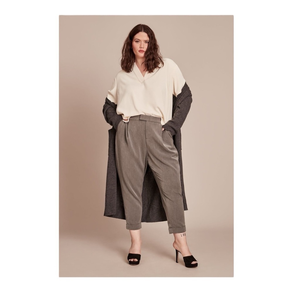 11 Honore Destiny Tapered Trouser Grey Melange NWT